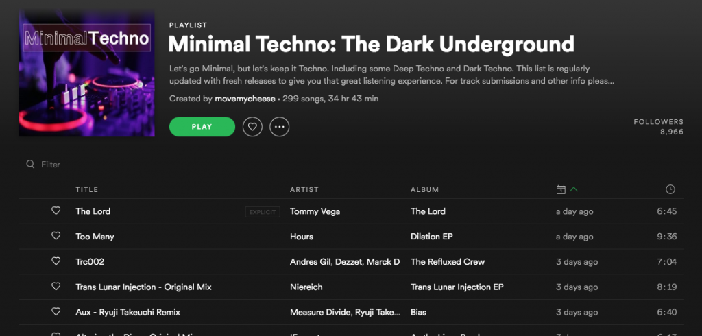 Tommy vega Spotify playlist