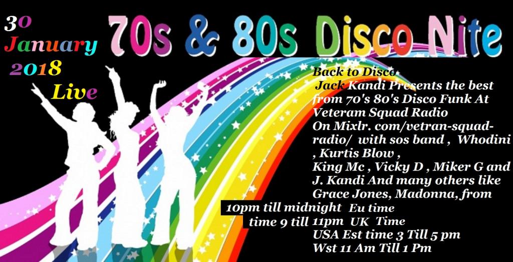 back to disco 70&#039;s80s tonight at VSR Radio