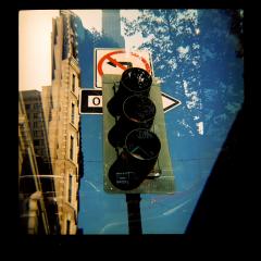 Double exposure city-stoplight - 20110716