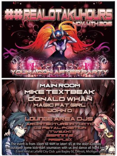 TEXTBEAK - DJ SET REALOTAKUHOURS : : : YOUMACON AFTERPARTY LELAND CITY CLUB DETROIT MICHIGAN 11:4:16